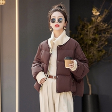 时尚保暖女款白鸭绒短款羽绒服冬季新款宽松显瘦外套，女装羽绒服，浪花E族（衣布洛）