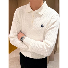 老钱风男装时尚复古扭花修身翻领毛衣男款男士polo衫MY9160-P60，男装针织衫/毛衣，星座308B-2