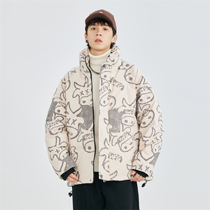 冬季90白鸭绒印花港风潮牌立领羽绒服A305-3776-P180控249图片