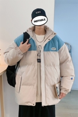新款男冬季加厚立领拼色港风棉衣M063B-P90控148，男装棉衣，星座717