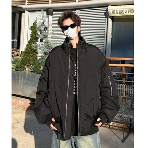 廓形宽松短款飞行员棉服夹棉冬季保暖夹克立领情侣外套M9087/P119图片