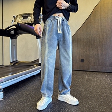 秋冬加厚牛仔裤男直筒宽松弯刀裤男士潮牌工装裤牛仔裤901N36P58，男装牛仔裤，星座901