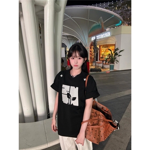 美式复古字母印花短袖T恤男女夏季宽松休闲百搭圆领半袖上衣TX103图片