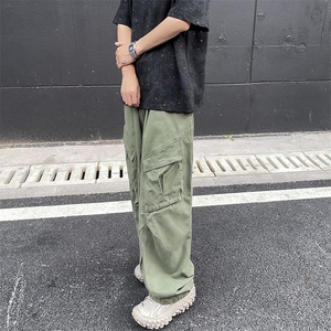 美式复古潮牌设计感工装裤男女同款宽松休闲百搭直筒裤图片