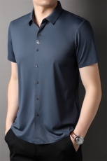 短袖衬衫男薄款无痕夏季新款宽松翻领休闲时尚男生衬衣HP3007-P68，男装衬衫，星座1105-3