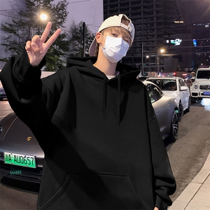 CM001P55加绒60潮牌情侣重磅纯棉卫衣秋冬运动宽松休闲纯色帽衫图片