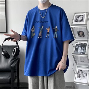 HT73043-P22 华夫格t恤男短袖男大码五分袖 大皂风图片