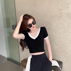 夏季新款修身显瘦上衣图片