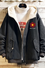 牛仔外套男大码加厚加绒衣男羊羔毛服男砖墙NM53257-P140，男装棉衣，电商A040A