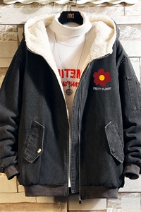 牛仔外套男大码加厚加绒衣男羊羔毛服男 砖墙 NM53257-P140图片