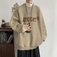 现货现货宽松圆领毛衣男秋冬百搭针织衫D329-QM809-P65控88，男装针织衫/毛衣，电商D329