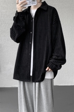 8XL-M鱼骨纹小香风衬衫男生春秋衬衣宽松慵懒垂感外套CS29009P45，男装衬衫，电商B312