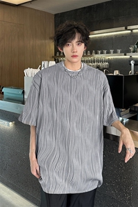 8XL-M 特大码夏季短袖冰丝皱感透气T恤男潮垂感宽松半袖DX305P45图片