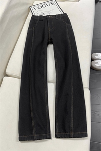 B221美式ins高街暗黑直筒加绒弯刀牛仔裤 LK25597-特P48控88图片