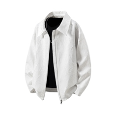 立体白底大码M-5XL情侣百搭夹克男：聚酯纤维JK8742P75控108，男装夹克，星座227-7