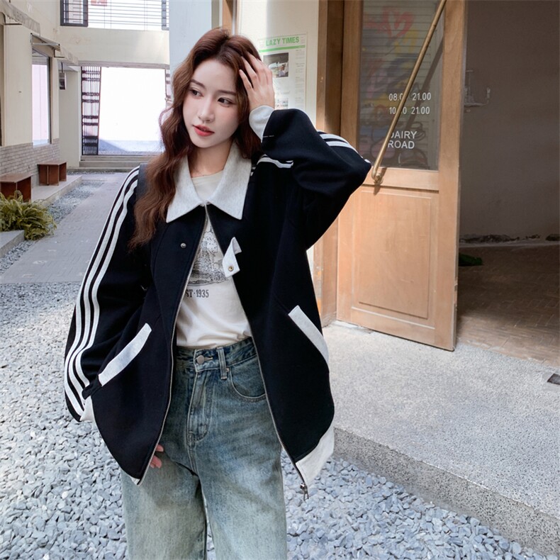 2C050-9006-P155-K228秋季新款拼色针织外套,女装短外套,2C050