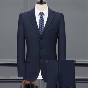 长年主推款！休闲商务正装西服套装中年工作服爸爸婚礼套装西服图片