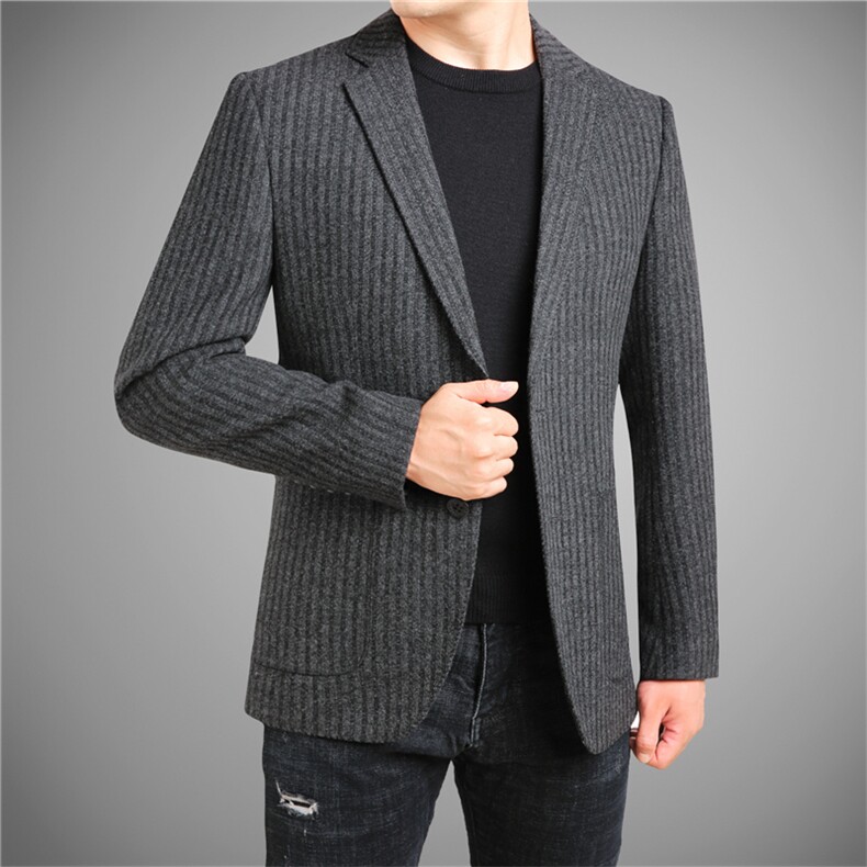 秋冬毛衣针织料西服男小西服休闲西装上衣163016168828，男装西服，电商D326B（原电商D310-1）