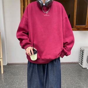 ！ 圆领卫衣男装港风长袖T恤男外套男WY190-P28图片