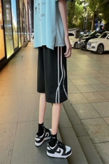 夏季条纹反光短裤宽松直筒五分裤XZ1004-1DK116P28控38，男装休闲裤，星座715