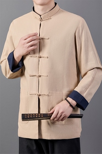 2026新款风唐装两面穿长袖男中老年中式汉服夹克HL23915-P115图片