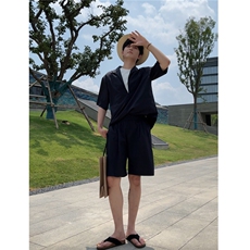 高端莱赛尔天丝面料假两件套装M-2XLP125，男装休闲套装，电商C313