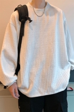 2025港风休闲菱形大码M-5XL麻花辫花纹面料卫衣男WY77051P38控58，男装卫衣，星座227-7