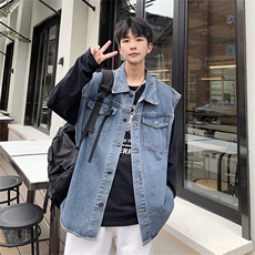 牛仔马甲男士秋潮牌宽松无袖背心港风百搭帅气潮流外套MJ125-P55，男装背心/马甲，星座1103-3