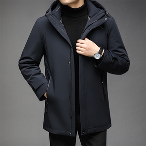 棉衣男冬季新款连帽外套中年羽绒可卸内胆棉服上衣QLMF86060-P345图片