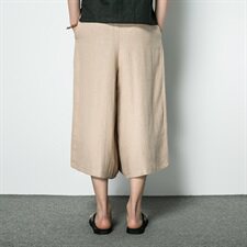 中国风夏季棉麻七分裤男士宽松裙裤潮流休闲运动阔腿裤D335P70，男装休闲裤，星座312B-2