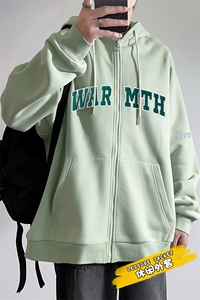 新款男百搭设计感纯色情侣字母港风白墙针织外套WT3415-P60控98图片