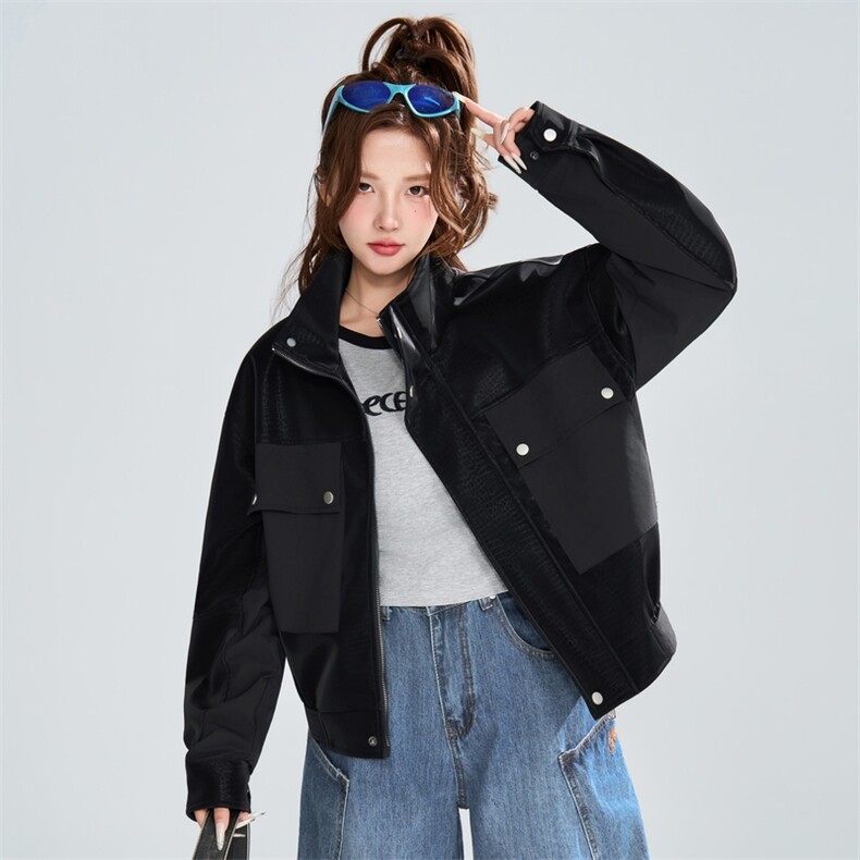 多口袋工装夹克女春秋宽松机能风潮流百搭外套XZ309JK8008P95，男装夹克，星座309（原A406）