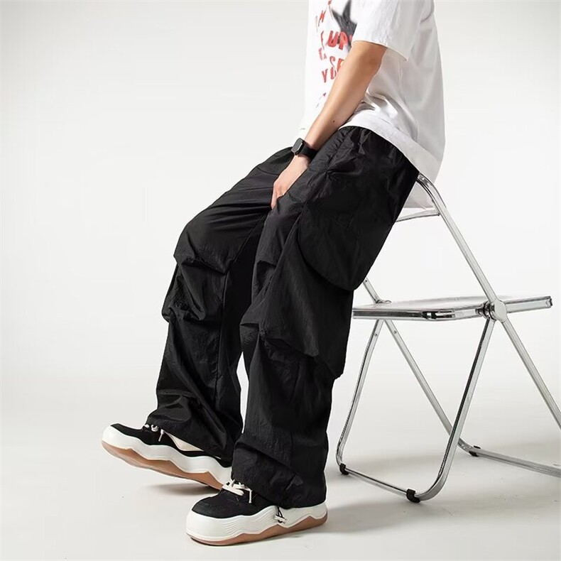 美式复古夏季速干工装裤男生运动冰感褶皱休闲登山裤高街K168/P54,男装工装外套,星座506