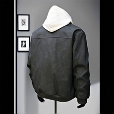 冬季数据新款内里摇粒绒皮棉衣美式翻领防风保暖棉服MF1059P85，男装皮衣，电商A128