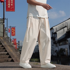 风春夏新款棉麻高品质休闲裤子男长裤透气款K600-P65，男装休闲裤，星座313B-4（原星座309A-1）
