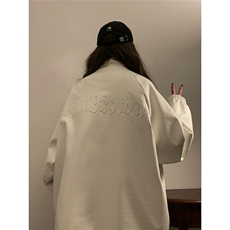 大码pu皮衣夹克钢印美式女复古oversize显瘦设计感情侣机车外套秋，女装短外套，星座226-2