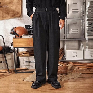 日系复古直筒西裤男2025春秋潮流西装I裤男士宽松垂感阔腿休闲长图片