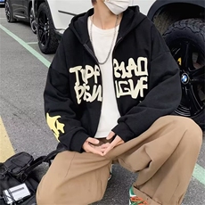 字母星星发泡印花连帽卫衣男女秋季JW01P42，男装卫衣，星座1116-2
