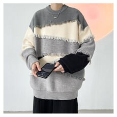 男流苏软糯针织衫毛衣加肥大码宽松设计感秋冬百搭线衣MY603P53，男装针织衫/毛衣，星座1013-5