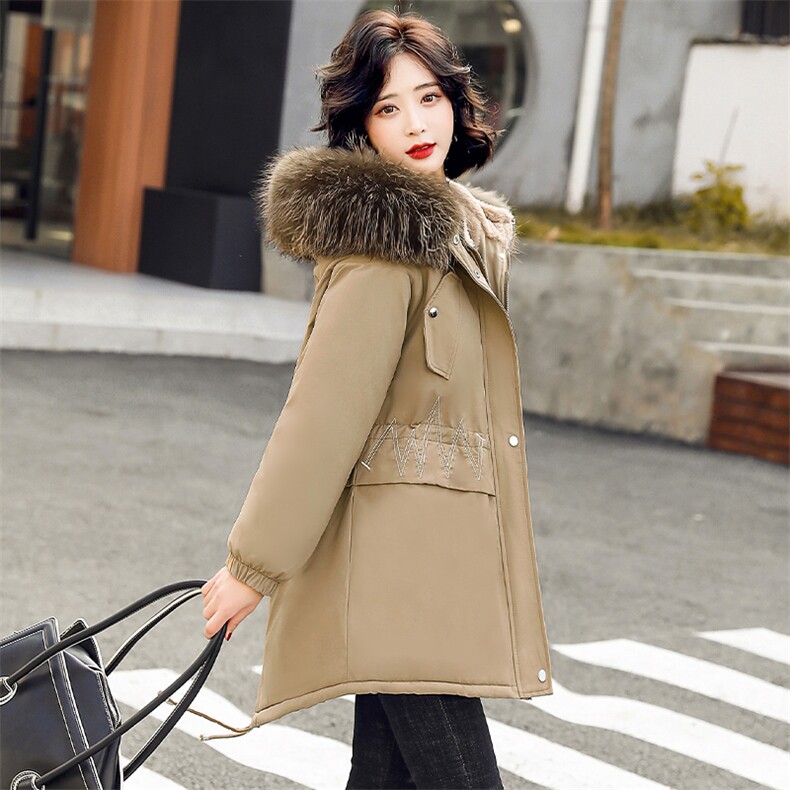 2020冬季新款时尚潮流收腰显瘦保暖舒适气质连帽大毛领派克服，女装派克服，贵人树