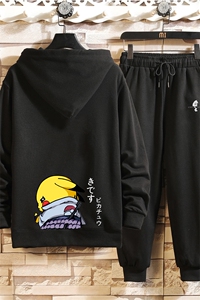 TK6036-P85 开衫连帽卫衣套装男运动套装两件套 砖墙挂拍图片