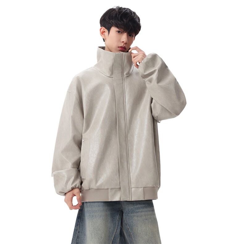 2026新款皮衣外套宽松翻领拉链设计街头风上衣XZ309JK8630P80，男装皮衣，星座309（原A406）