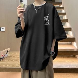 华夫格t恤男短袖男大码五分袖 大皂风 HT73430-P22图片