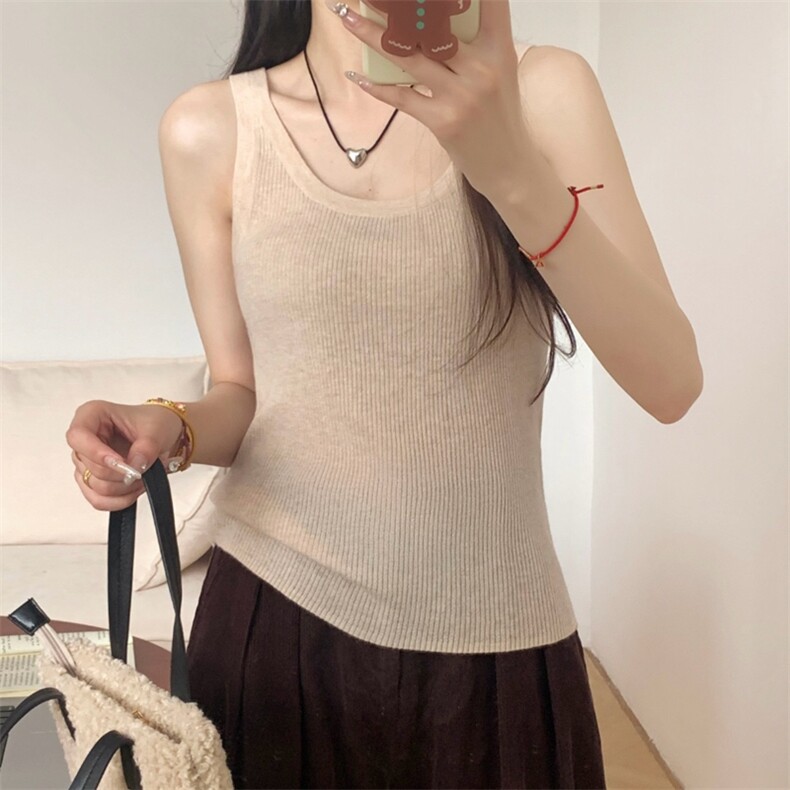 时尚简约百搭休闲女士显瘦无袖背心,女装背心吊带,旭友羊绒