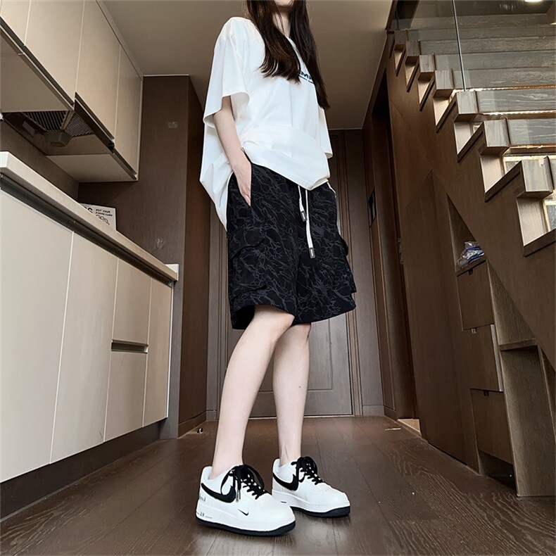 K9057特P32/夏季工装多口袋短裤男女t同款沙滩裤中裤休闲裤子图片