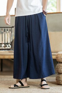 夏季 大码风乱麻宽松休闲裤哈伦裤九分阔腿裤裙裤潮 K91/P75图片