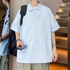 夏季短袖polo衫男潮牌宽松港风上衣服ins潮流体恤，男装T恤，星座716-4