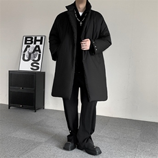 冬季2024山本风中长款暗黑棉服外套棉衣男加肥加大码胖子廓形衣服，男装棉衣，星座909