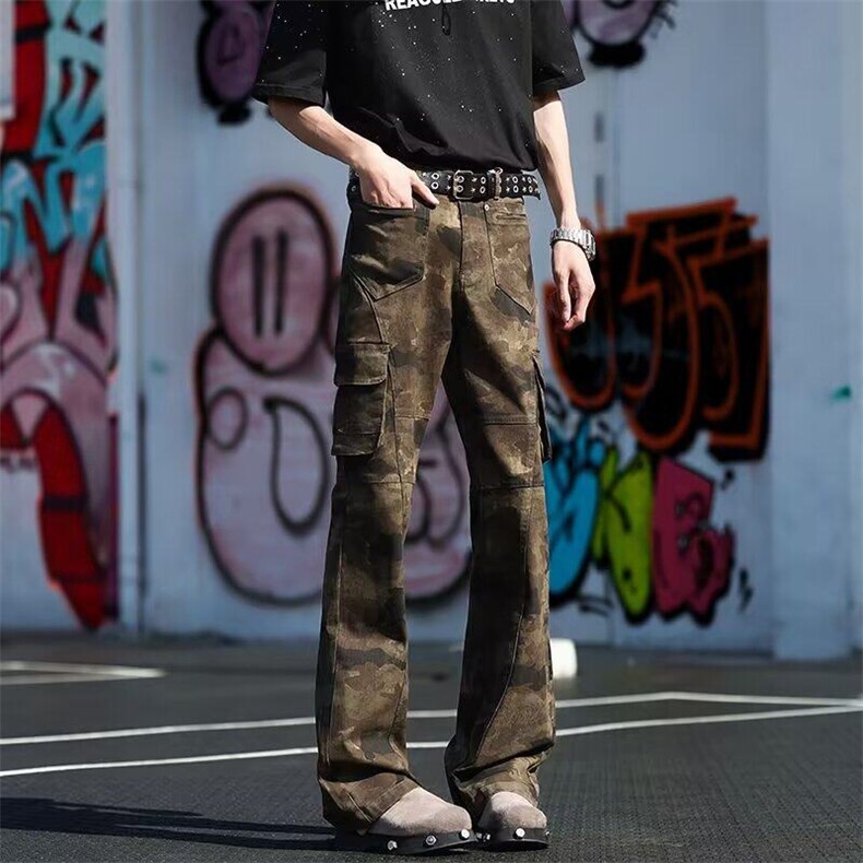 迷彩工装休闲裤男女韩版潮流修身百搭2025夏季ins长裤K6221-P53,男装工装外套,星座412-2