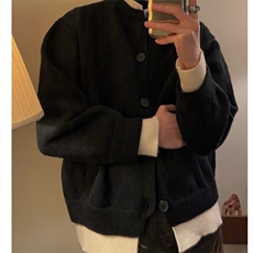 撞色拼接假两件开衫毛衣外套男冬季韩版痞帅打底针织衫情侣款上衣，男装针织衫/毛衣，星座1210-1
